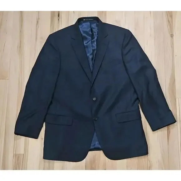 Hart Schaffner Marx Suit Mens 43R 38x29 Blue 2 Piece Navy